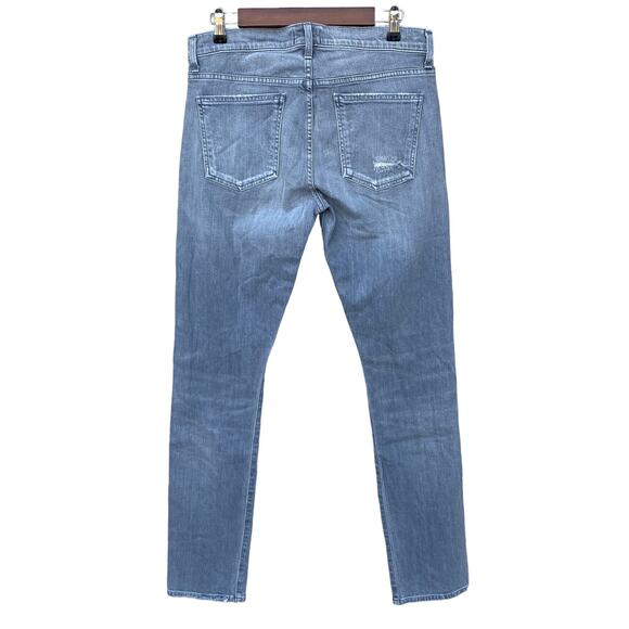 New Agolde Men Gray Wash Denim Distressed Ripped Mid Rise Slim Fit Jeans 32 - Picture 5 of 9